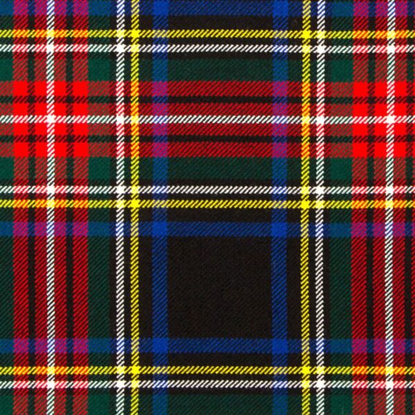 A close up of a Poly-Viscose plaid fabric.